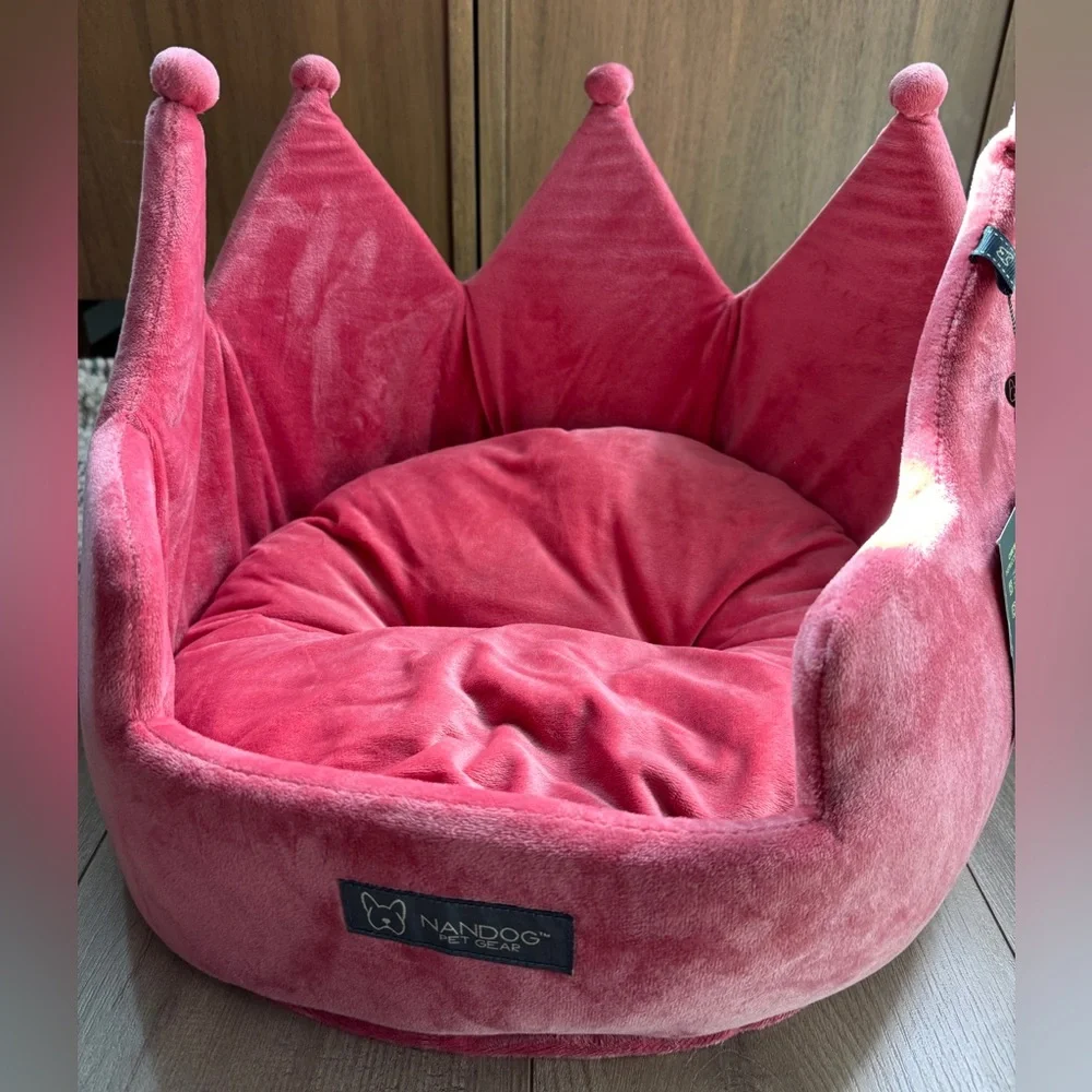 NANDOG PET Pink Crown Pet Bed 🐾 NWT
